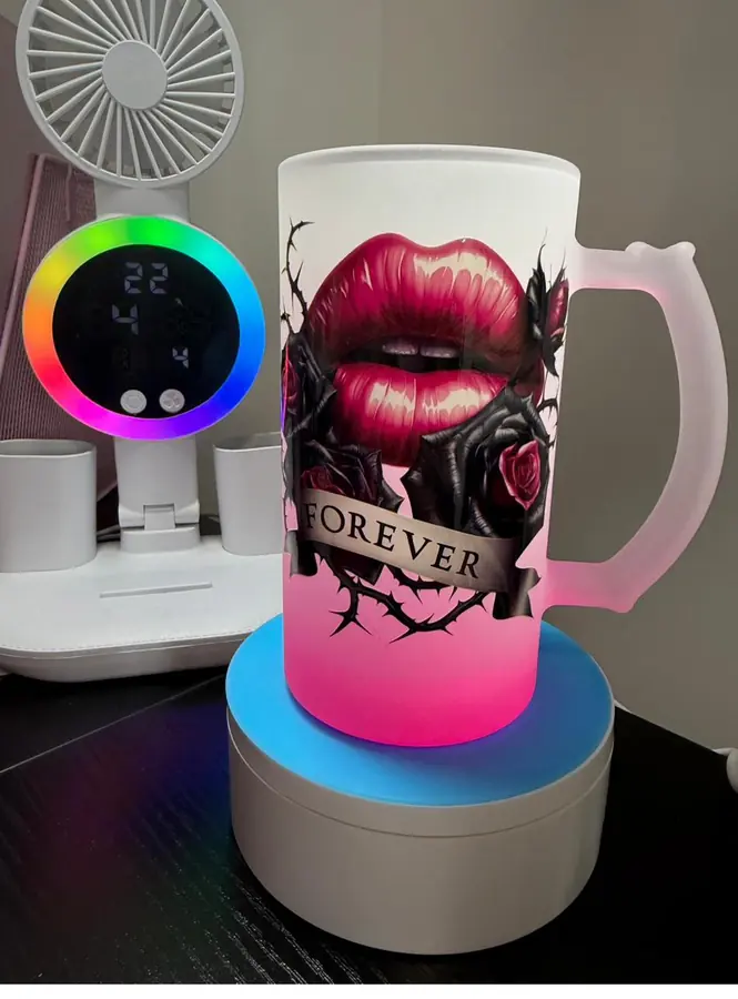 Jarra de cristal esmerilado con diseño sublimado
